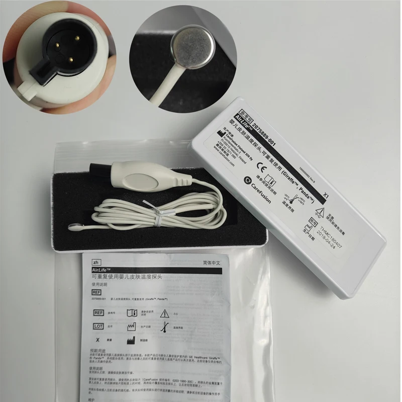 

CareFusion GE Giraffe Reusable Baby Integrated Skin Temperature Probe 2075889-001 for Panda iRes Warmer incubator
