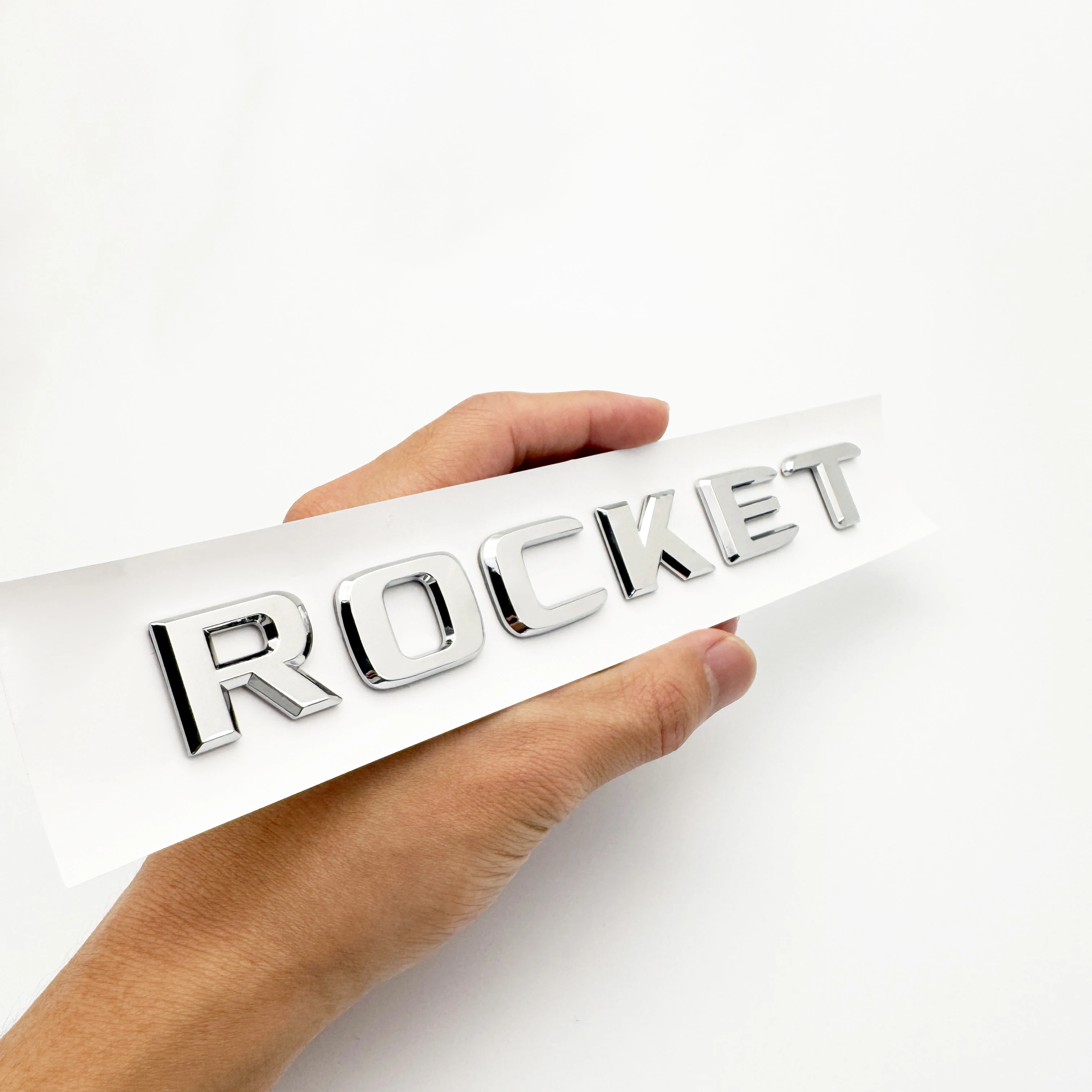 3D Letters ROCKET Emblem Glossy Black & Red ABS Rear Trunk Badge Sticker for 700 800 900 Rear Tailgate Car Styling
