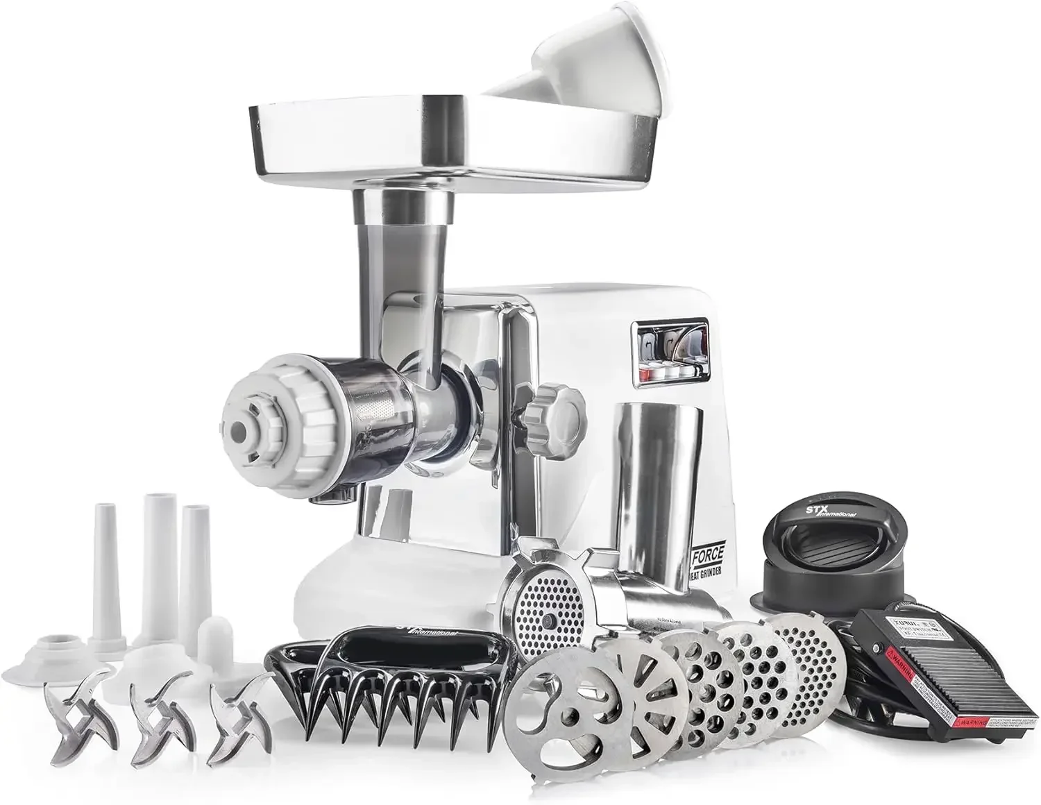 Turboforce 3000 Series 7-In-1 Powerful Size #12 Electric Meat Grinder w/Foot Pedal