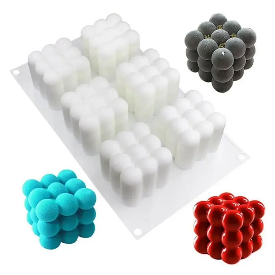 6 even the cube cake mold family kitchen silicone mousse sweet biscuit cake chocolate baking 3D mold.