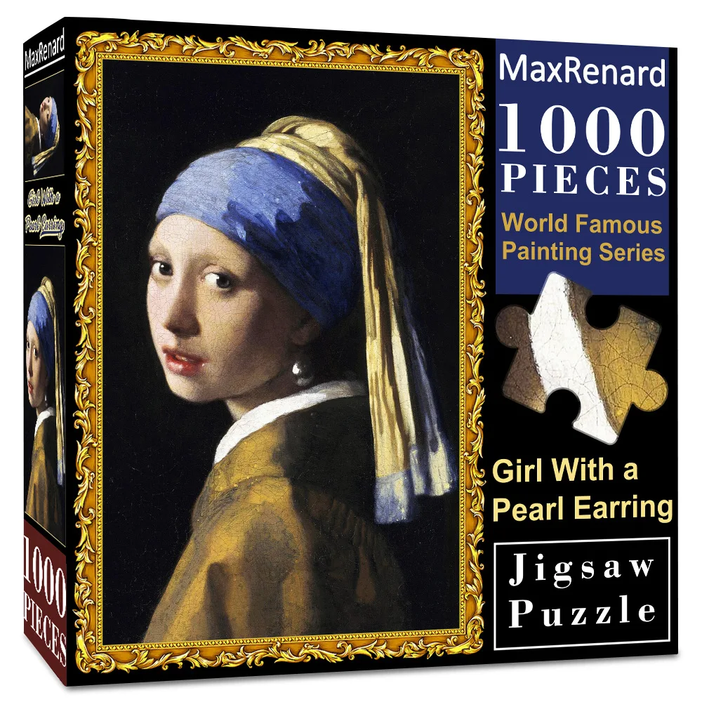 

Paper Puzzle 1000 Pieces for Adult Old Master Jan Vermeer Girl with Pearl Earring Family Game Home Wall Decoration DIY P408