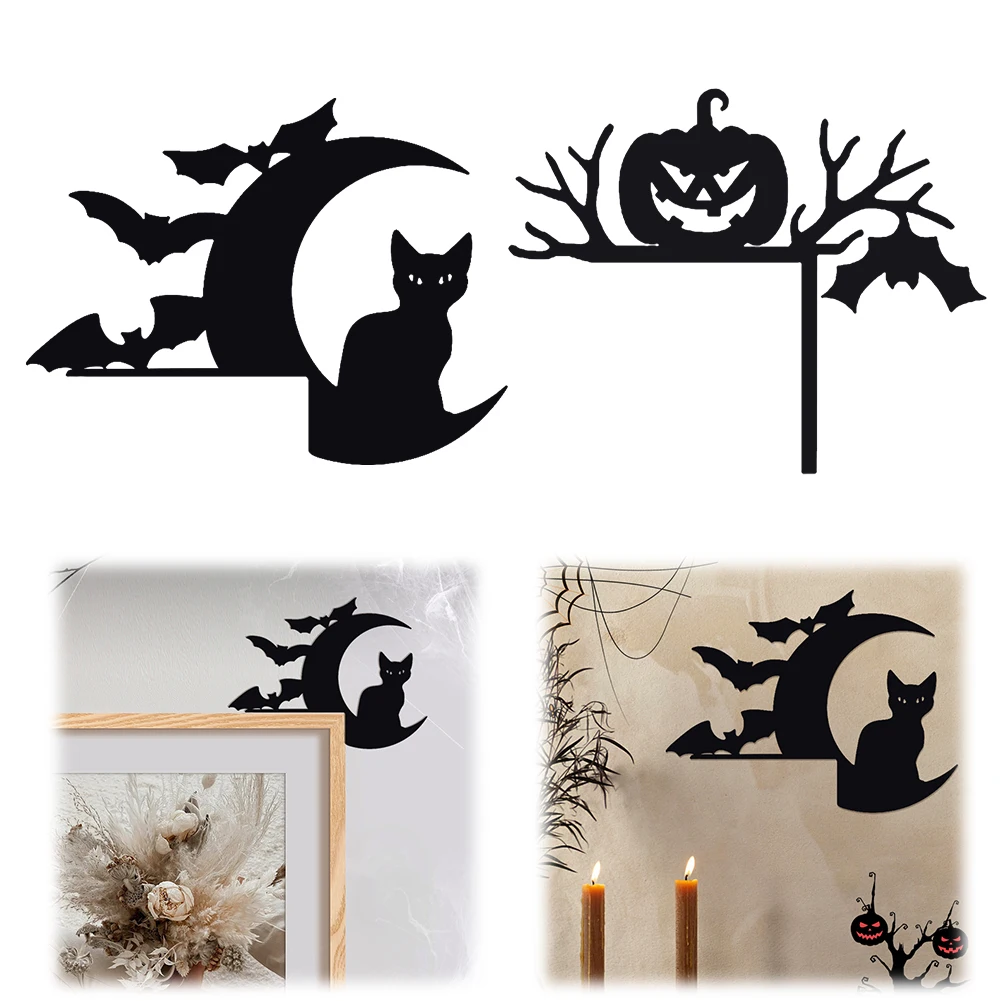 Metal Halloween Door Corner Sign Right Angle Halloween Sign Halloween Door Corner Decor for Door Corner Window Corner