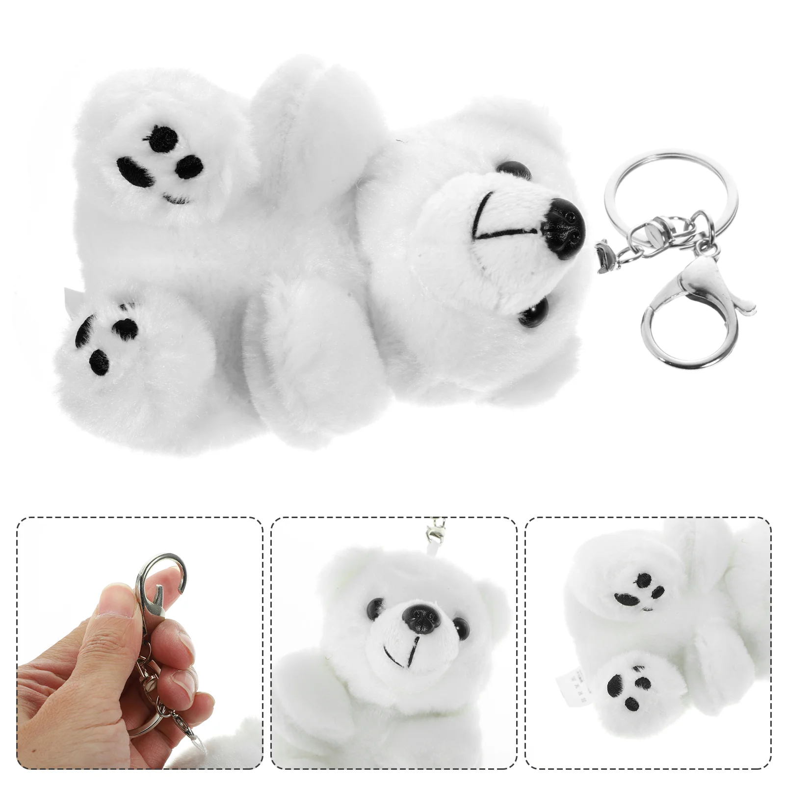 

Aesthetic Keychains Decors Polar Bear Rucksack Charm Plush Ornaments Cute Pendants White Pp Cotton Purse Charms