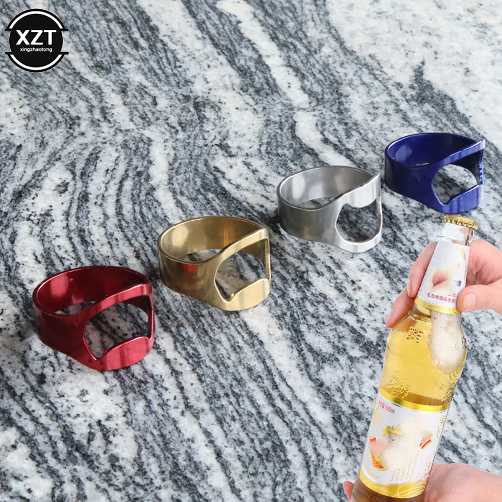 1Pc Portable Beer Bottles Opener Unique Stainless Steel Silver Finger Ring Openers Kitchen Tool Home & Living Gadgets Bar Opener