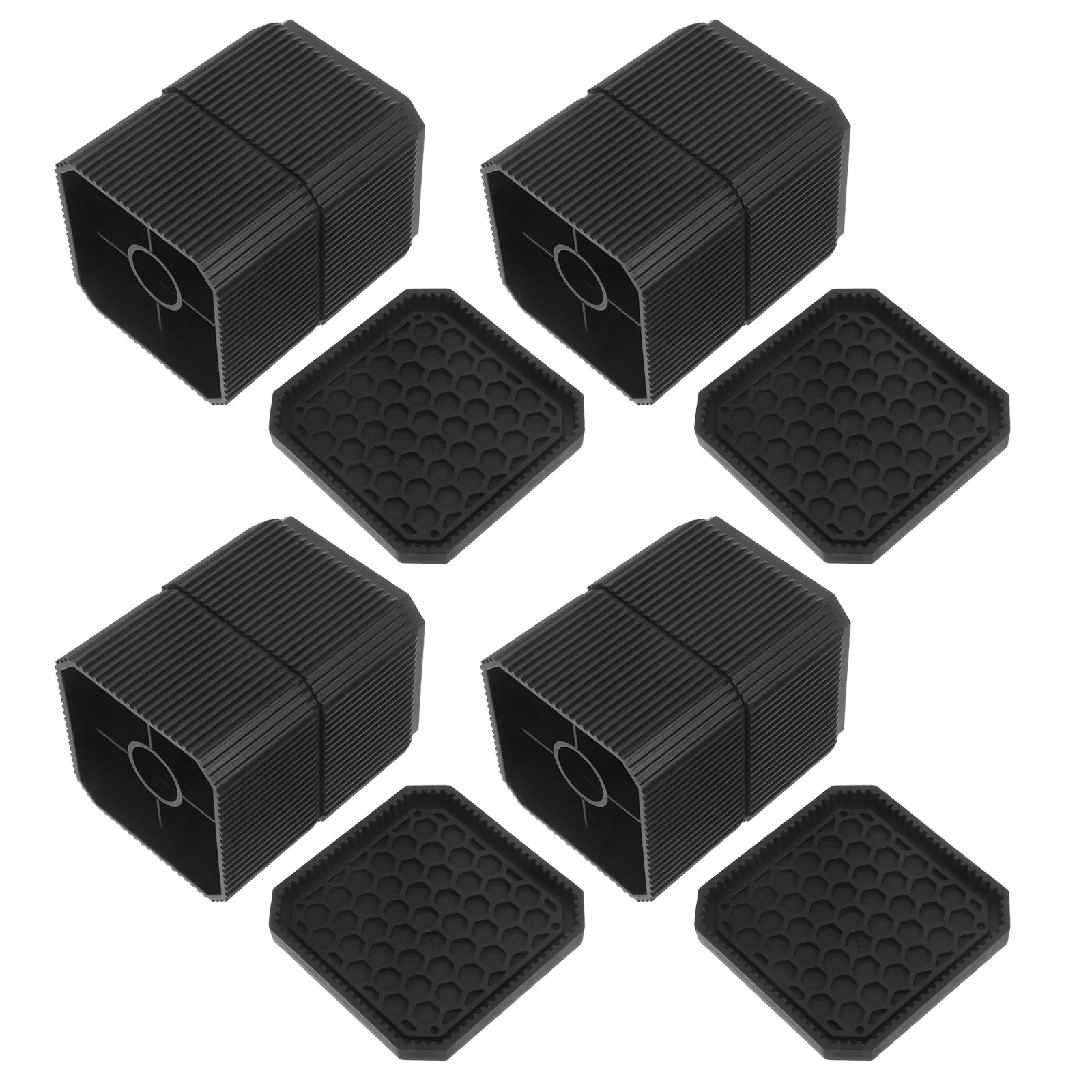 

4Pcs Furniture Risers Height Extenders Bed Sofa Table Chair Heavy Duty Stackable Non Skid Furniture Grippers 9.5x7.6cm