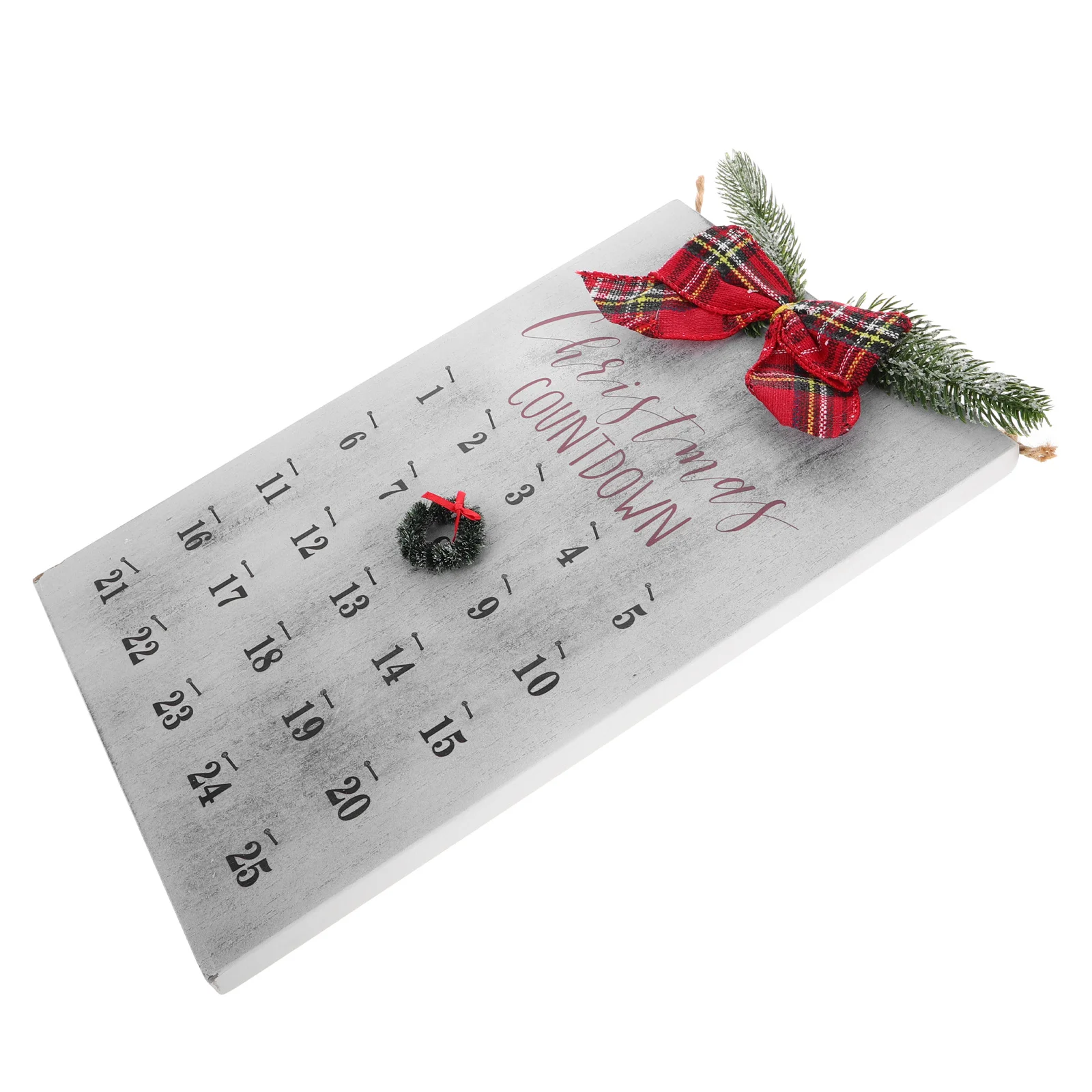 

Christmas Countdown Calendar Rustic Wreath 25 Days Advance Wooden Hanging Sign Holiday Home Decor Festive Wall Hanging Xmas