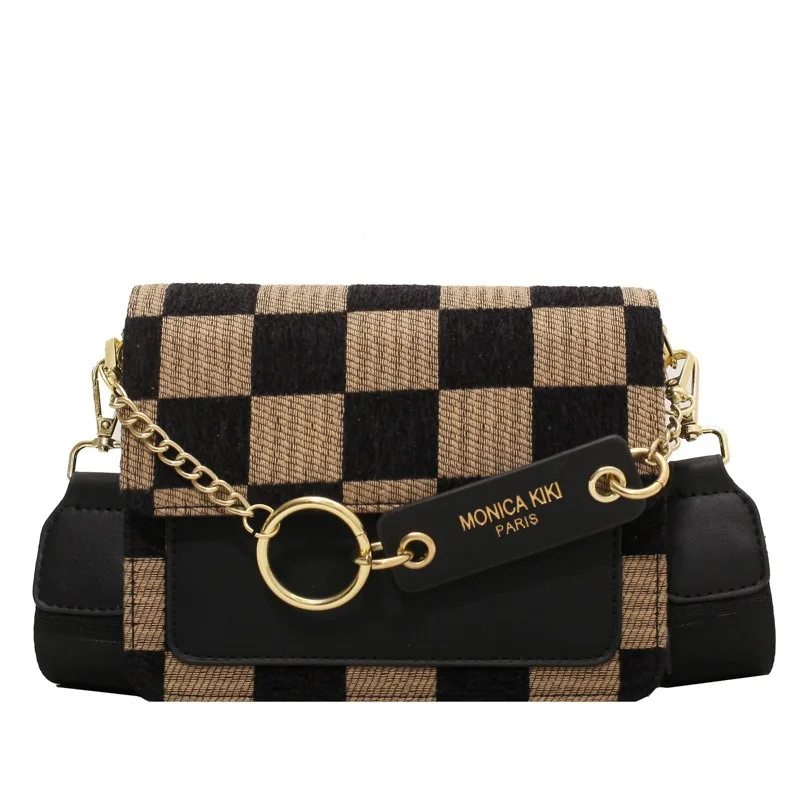 High end Handbag for Women  Summer Texture Fashion Chessboard Checkerboard Crossbody Bag Niche Instagram Small Square Bag