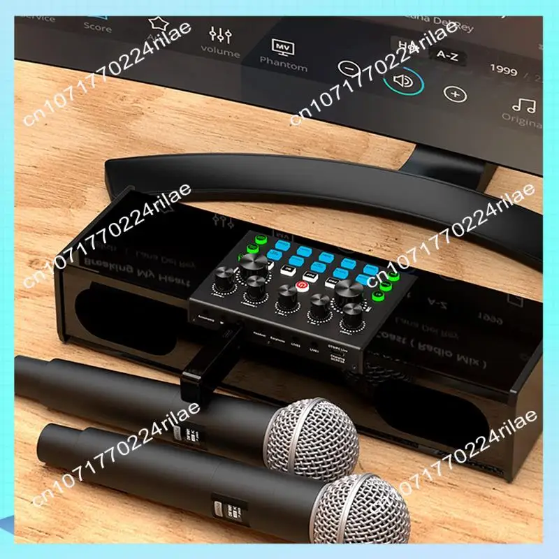 A17Z SY168サウンドカード ライブ配信スピーカー 多機能オールインワン ポータブルBluetoothカラオケマシン 歌唱用