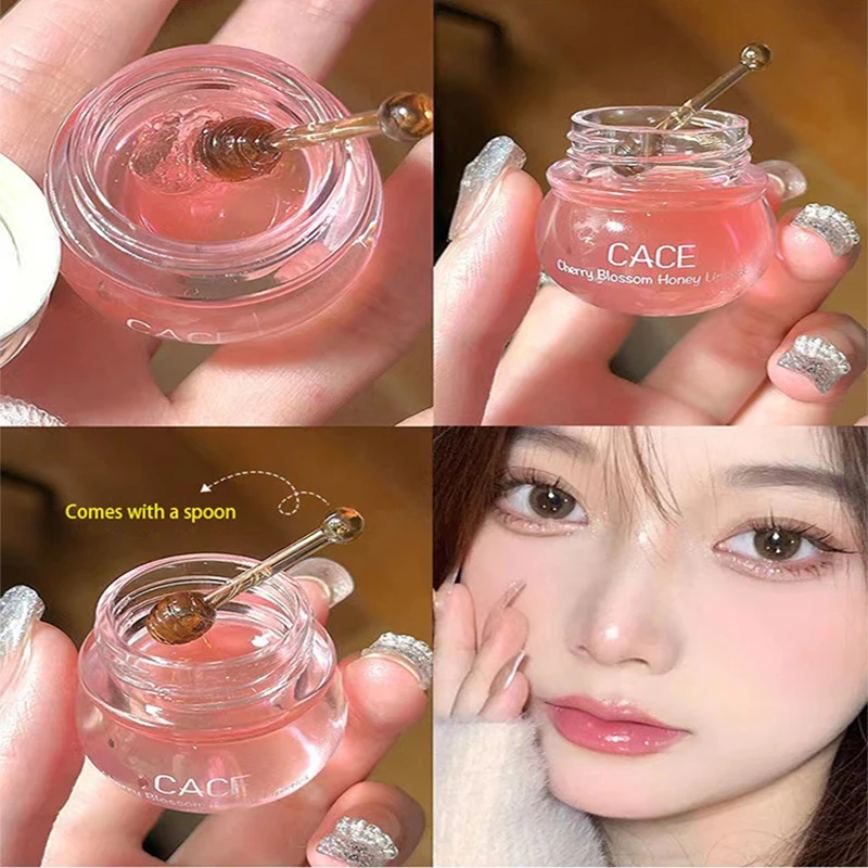 Cherry Blossom Honey lipstick Gloss Moisture Repair Cracks Lip Plumper Extreme Korean Lip Oil Care Cosmetics Pink Tender Lips