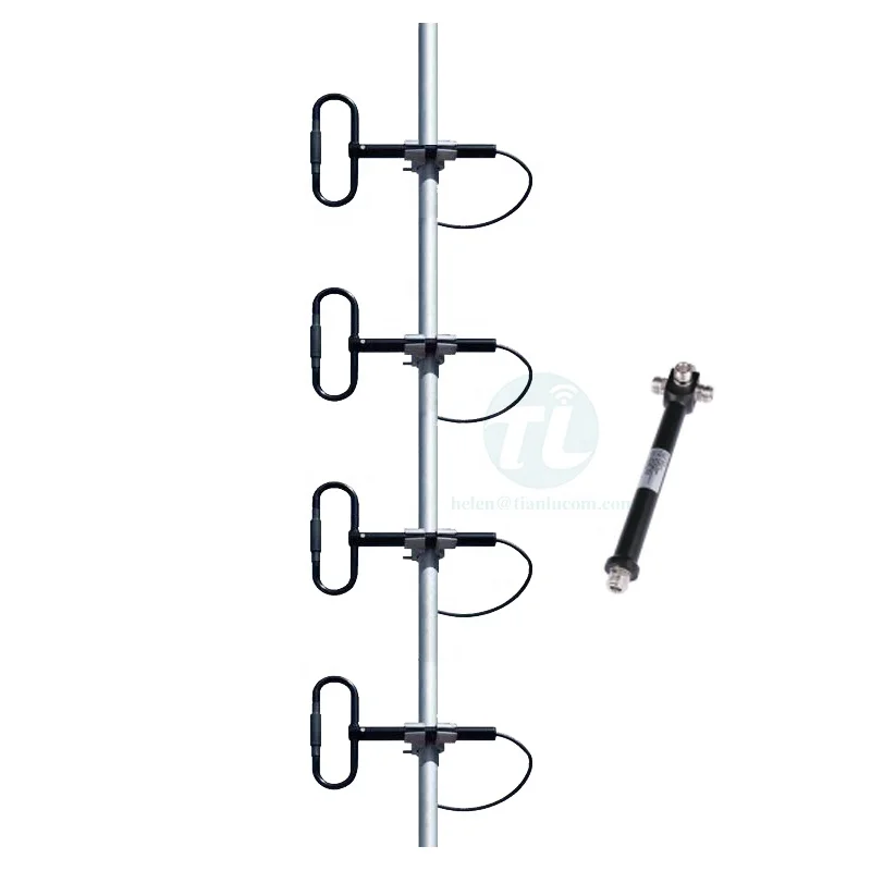 Four Dipoles UHF base station antenna Omni Directional Stacked Dipole Antenna With 4 way Power Divider