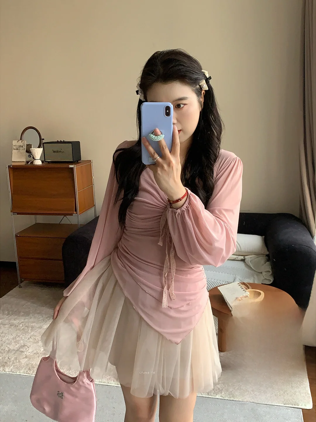 

Mimi High Waist A-Line Skirt Champagne Pink Casual Sle plus Size Women's Clothing Spring Season Faion Trend