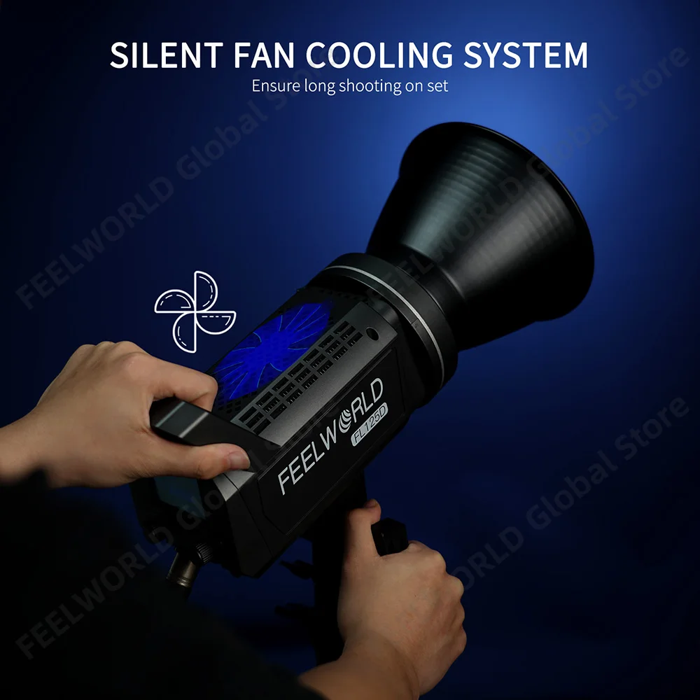 FEELWORLD FL125D 125W Daylight แฟลชวิดีโอ APP ควบคุม Bowens Mount สำหรับ Photo Studio Video Portrait Live Streaming Recording