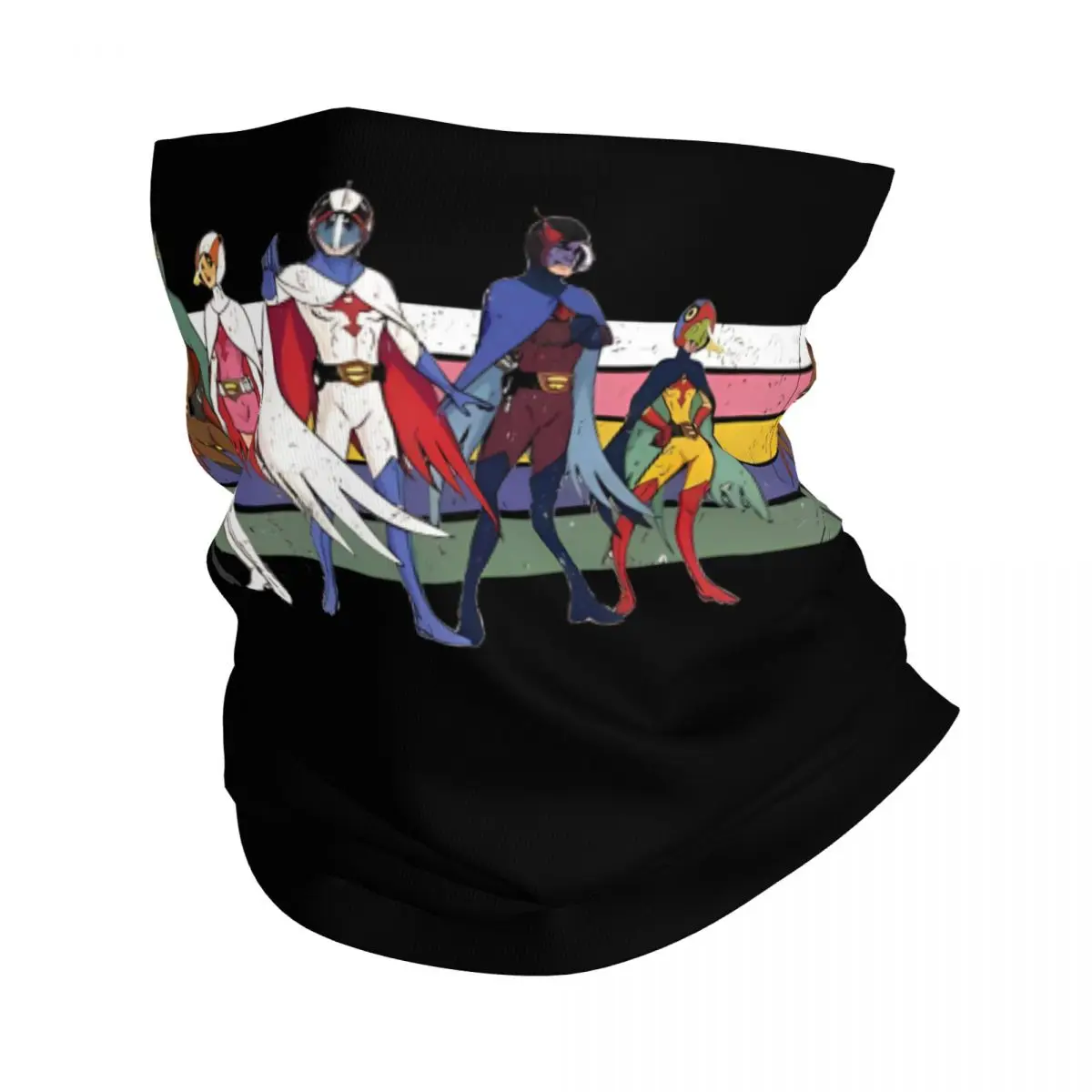 Fabulous Bandana Neck Gaiter Printed Motor Motocross Science Ninja Team Gatchaman Wrap Scarf Hiking Unisex Adult Breathable