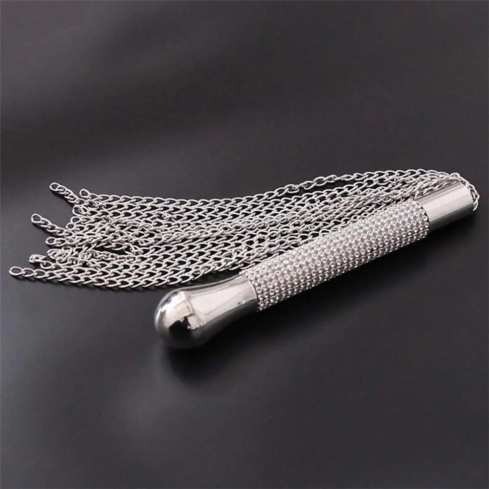 Horse Equipment Fashion Metal Alloy Chain Tassel Short Fashion Horse Riding Whip Crop Crystal Handle Horse Accessories