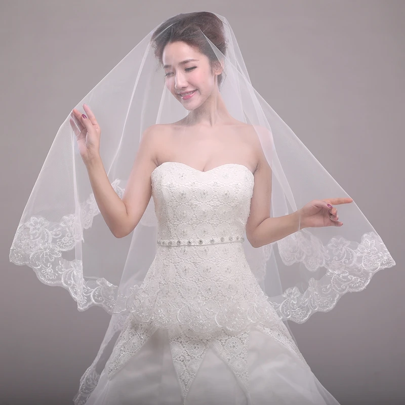 Voile De mariée de 3 mètres, 5 mètres De Long, une couche, blanc ivoire, élégant, accessoires de mariage