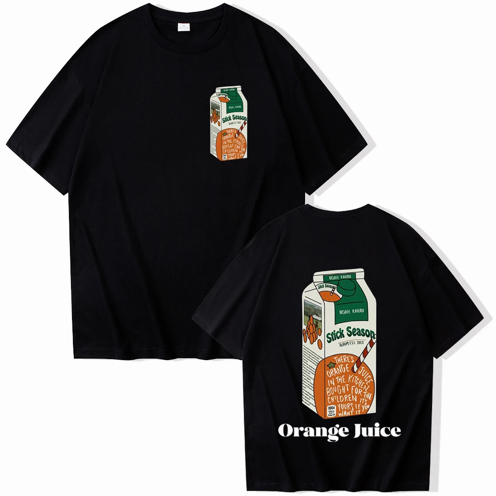 Noah Kahan Orange Juice T-Shirts Man Woman Western Country Music Harajuku O-Neck Short Sleeve Shirts Fans Gift