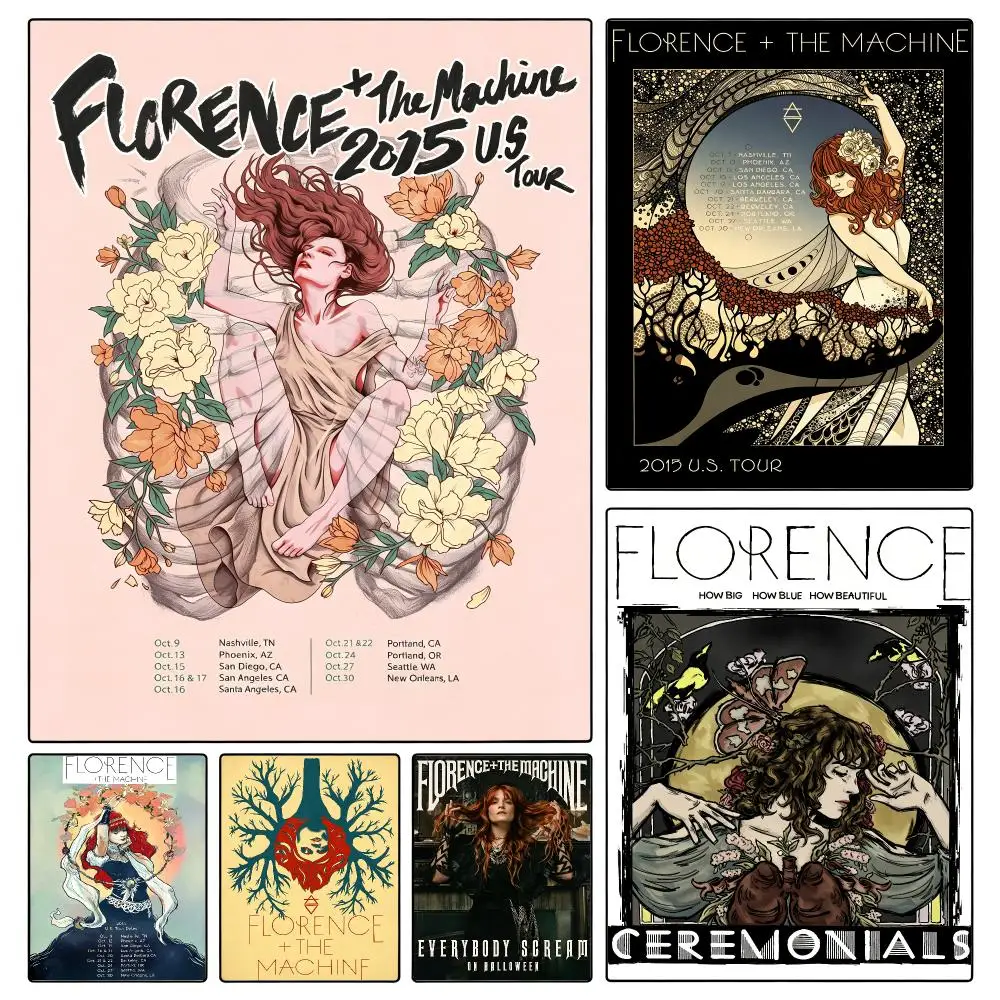 band Florence + The Machine Poster Poster Waterproof HD Unframed Self‑Stick Decor Wall Art for Home Room Decoration Gift