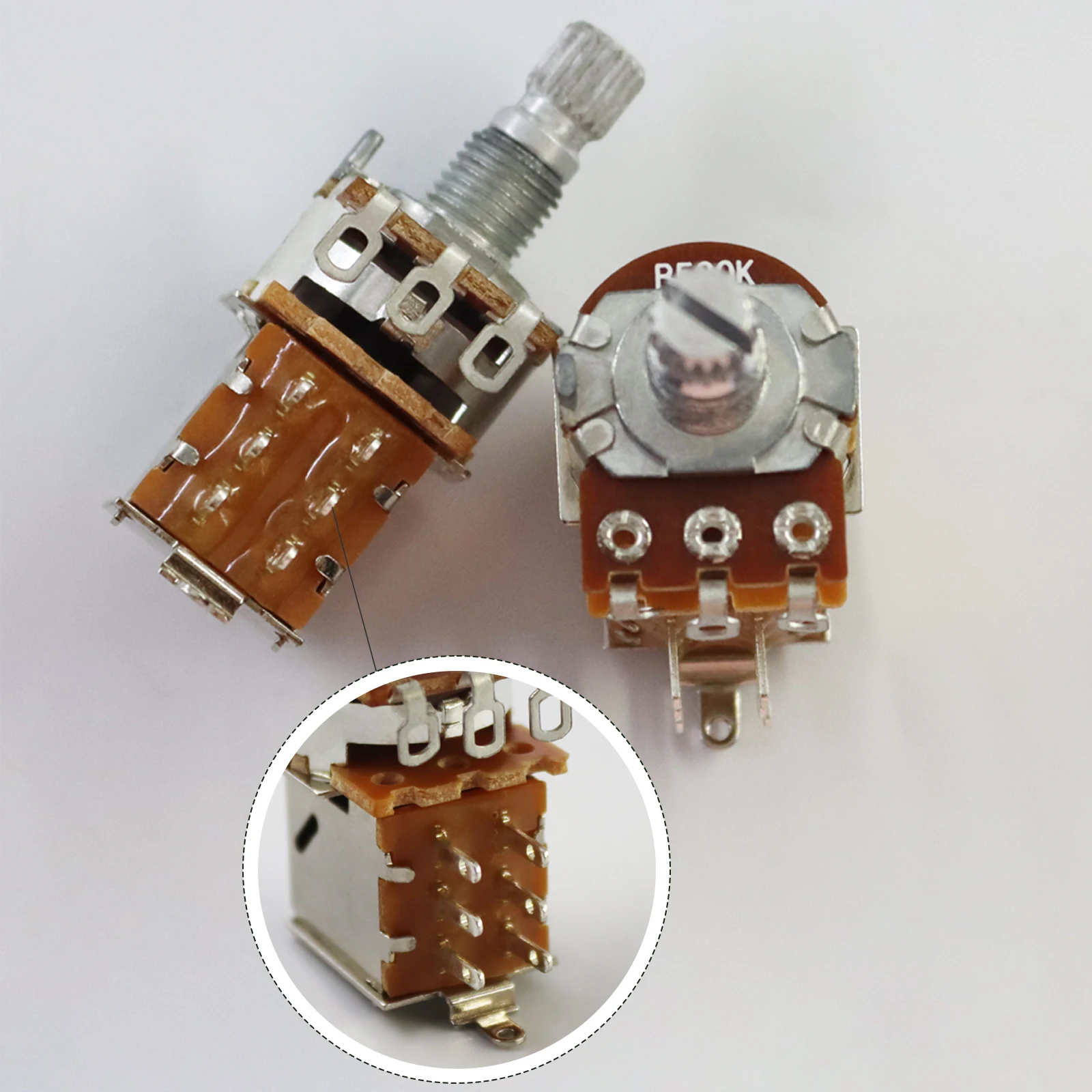 2PCS6MM Thick Roller Shaft Short Pole15MM Pull Guitar Potentiometer, Suitable for Electric Guitar/Bass Volume/Tone Potentiometer