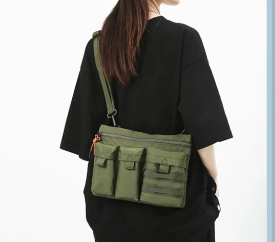 

Японская многофункциональная сумка-мессенджер через плечо с множеством карманов, поясная сумка для активного отдыха, маленький мужской рюкзак