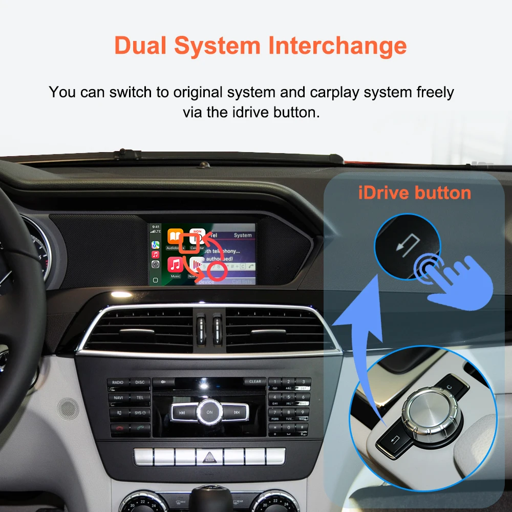 Bonroad Wireless Carplay Android Auto Decoder Box For Mercedes Benz A B C E Class CLA GLA GLK SLK CLS ML GL NTG4.5 System Module – Detail 7