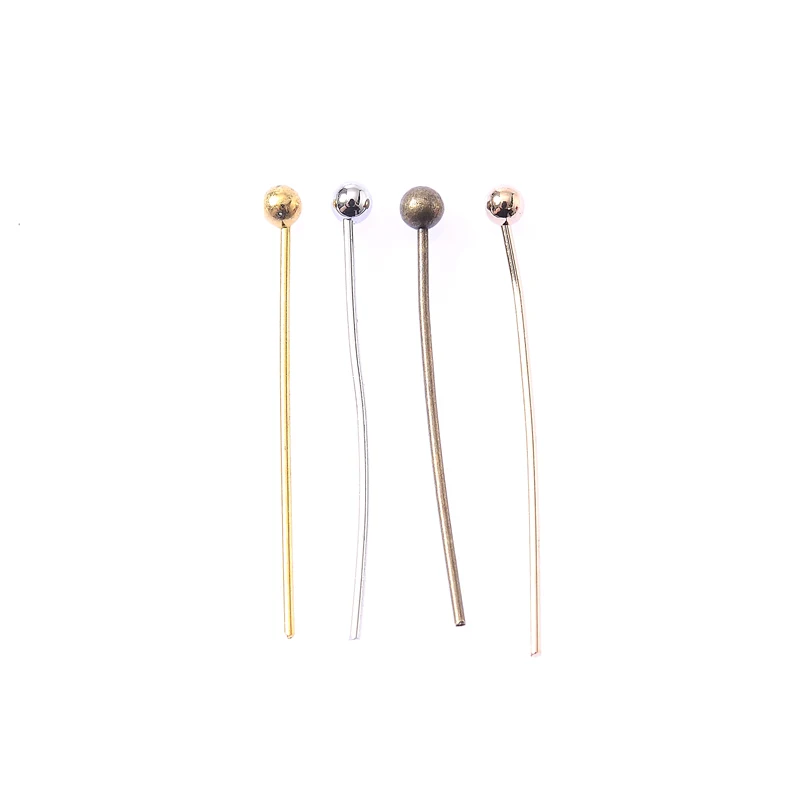 Banhado a ouro Metal Round Ball Head Pins, Componentes para Fabricação de Jóias, Artesanato, 20mm, 200Pcs por lote