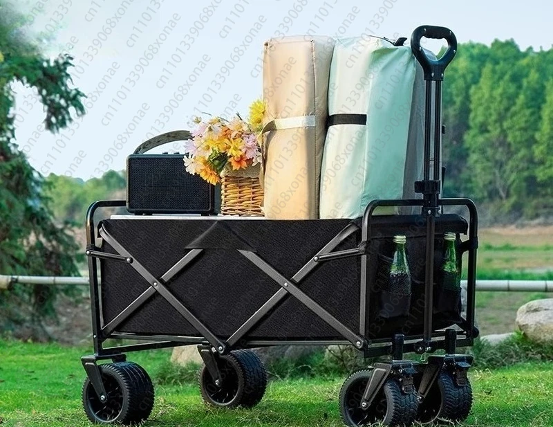 Camping Vehicle, Outdoor Foldable Cart, Oversized Campsite Cart, Picnic Cart, Trailer, Camping Handlebar, Stall Cart