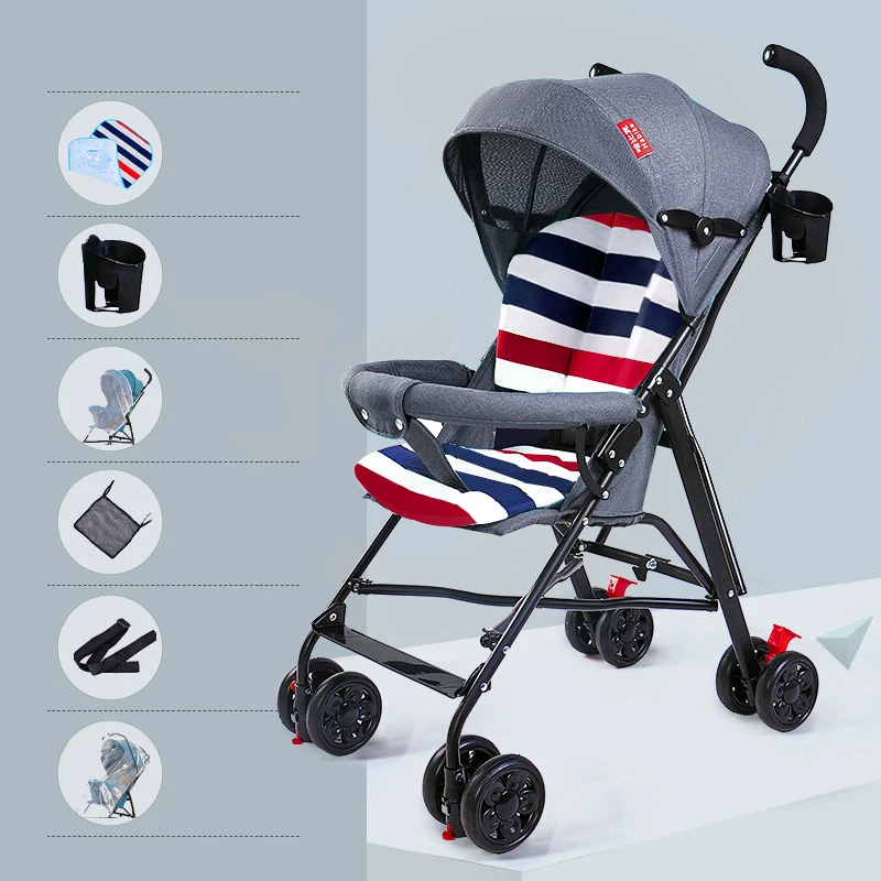 Lightweight Baby Stroller Travel Stroller One-Handed Folding Stroller for Toddler Infant Umbrella Cart For 0-3 years old