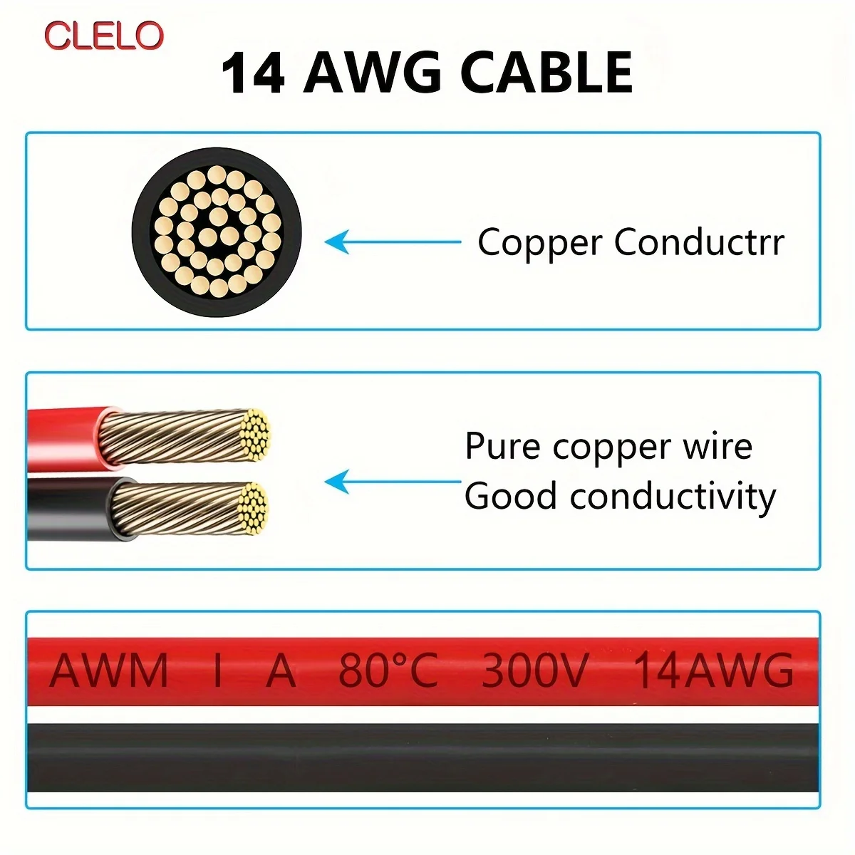 Przedłużacz JMUYTOP 3m/3m 14AWG XT60 żeńskie na DC 5521 męskie do przenośnej stacji zasilania LifePO4 EcoFlow River/DELTA — zdjęcie produktu 3