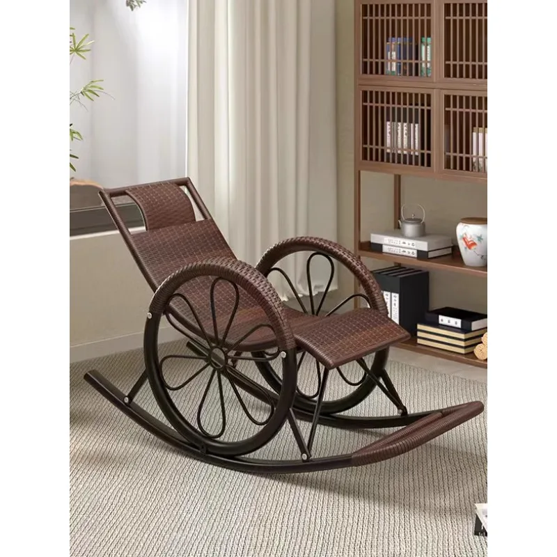 

2025 New Model Adult Rattan Chair for Balcony Home Use, Leisure Sleeping Rattan Lazy Chair