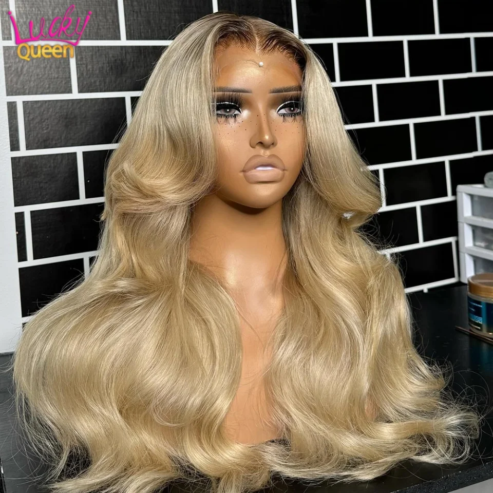 

Ombre Blonde 13X6 13X4 Прозрачный кружевной фронтальный парик Объемная волна Парики из человеческих волос 5X5 Парик с кружевной застежкой для женщин