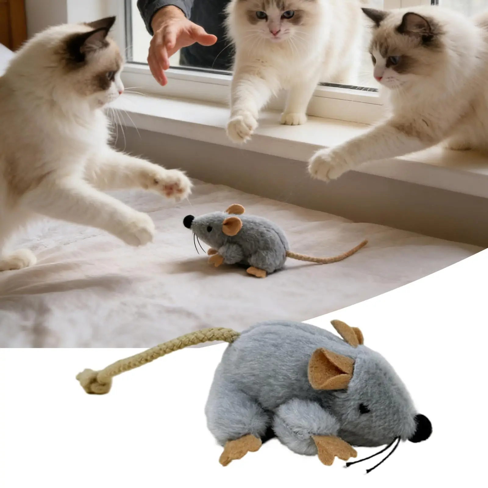 Jouets interactifs pour chats, souris en peluche, jouets en forme de souris, jouet pour chaton, jouet pour chat d'intérieur, souris en peluche, jouets à mâcher pour chat