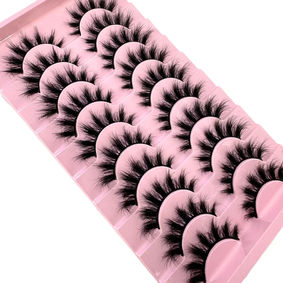 10Pairs Fluffy Artificial Mink Eyelashes Slim Thick Curling 3D Manga Lashes - Durable False Eyelashes for Eye Makeup