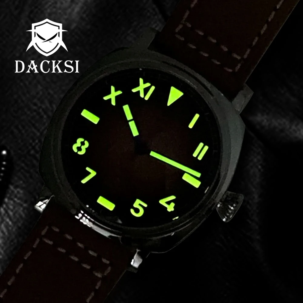 DACKSI 42mm Polished Square NH35A PT5000 Automatic Men\'s Dive Watch 200m Waterproof California Dial Sapphire Crystal Accessoires