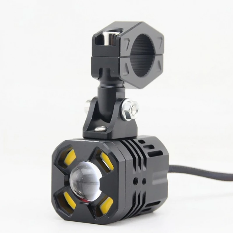 Black Anodized Motorcycle Light Clamp Lightweight Yet Sturdy Mounting Bracket for Various Riding Conditions