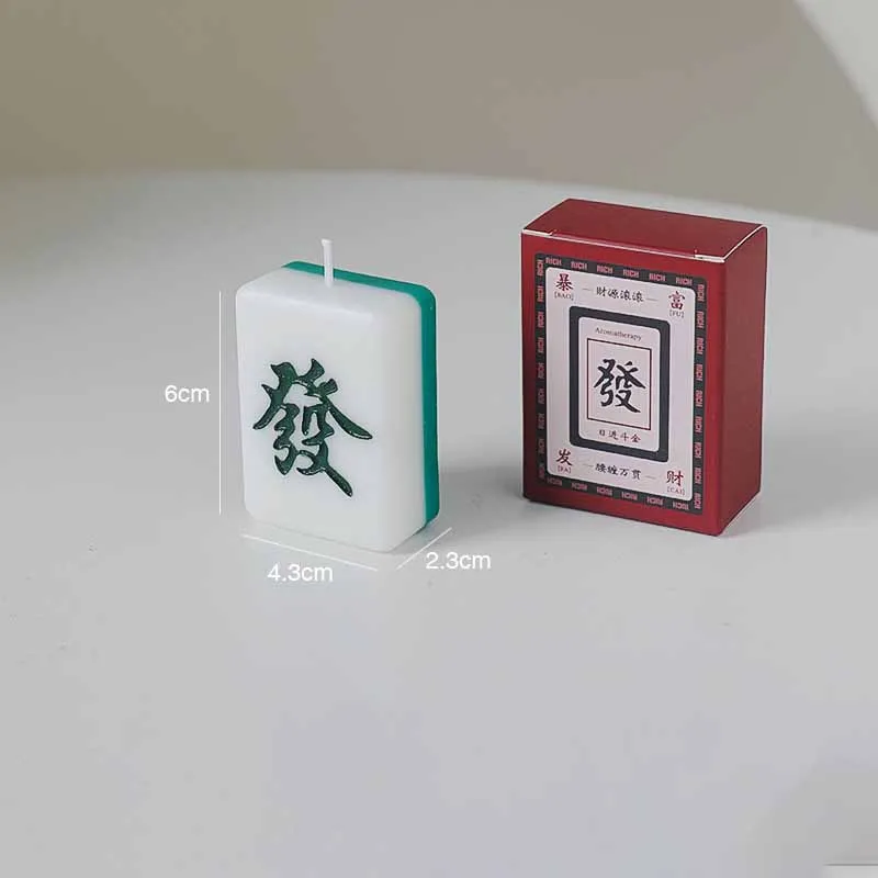 Chinese Fortune Mahjong Aroma Candle Modern Home Desktop Decorative Ornament Creative Mahjong Aroma Candle Birthday Gifts