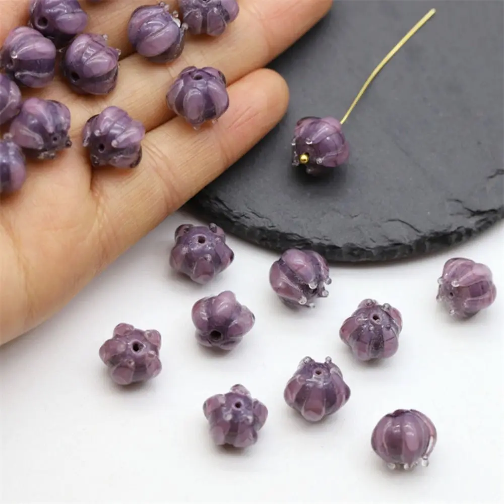 Handmade Hairpin For DIY Glass Loose Beads Jewelry Making Lampwork Beads Bell Orchid Liuli Beads Flower Bud Beads Ancient Style