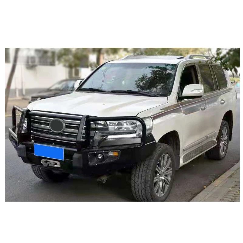 With Skid Plate 4x4 Pickup Truck Steel Front Bumper Bullba Bull Bar For Toyota Landcruiser Land Cruiser 200 Lc200 Prado 2021