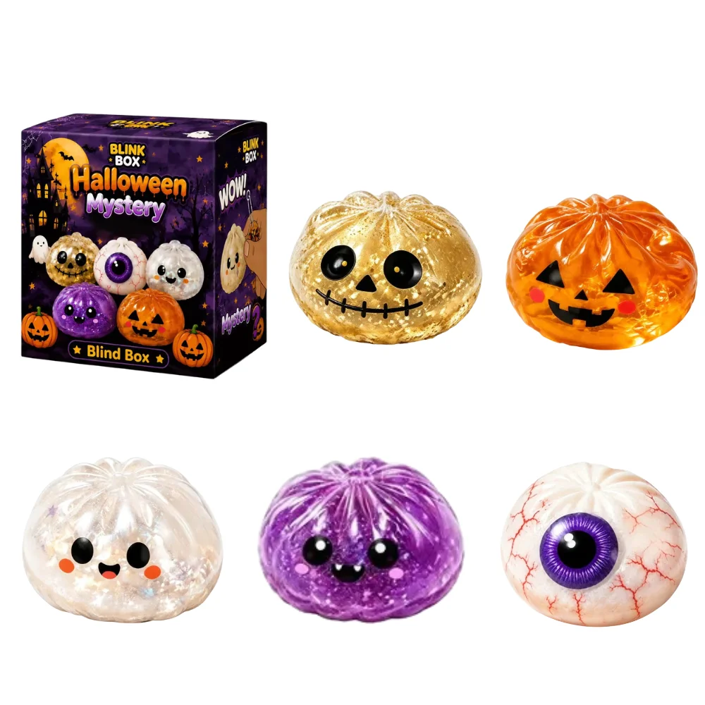 5.5Cm Halloween Ghost Pinch Music, Cross-Border Maltose Squeeze Vent, Grasp and Decompression Gift Box Set