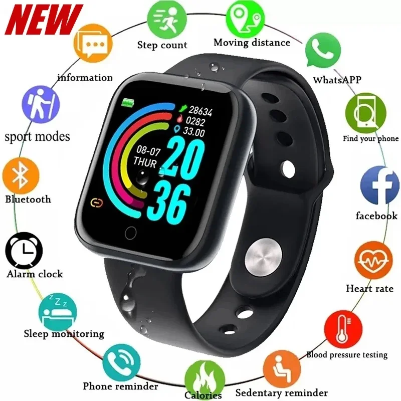 

Smart Watch For Android IOS Women's Men's Children's Smartwatch Fitness Watches Bracelet Men Smart Watch Y68 reloj hombre