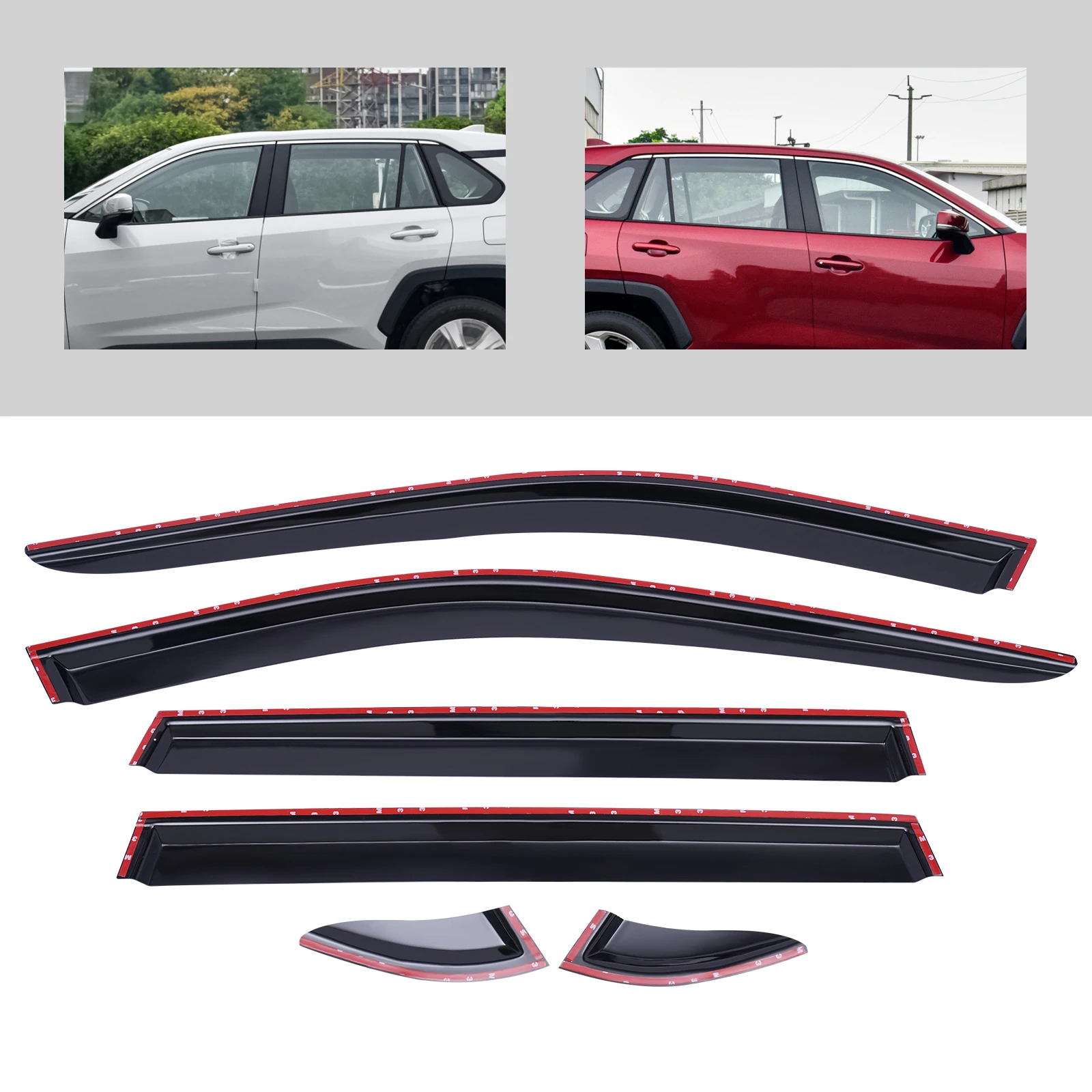 

6Pcs Window Wind Rain Guards Shade Vent Visor Deflector PMMA Material for Toyota RAV4 2019 2020 2021 2022, 11.11 Hot Sale, New