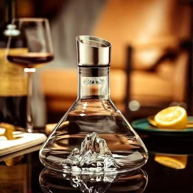 1500ML Iceberg Whisky Wine Decanter Handmade Lead-free Crystal Wine Pourer Carafe Thickened Wine Dispenser Pot Bar Accessories