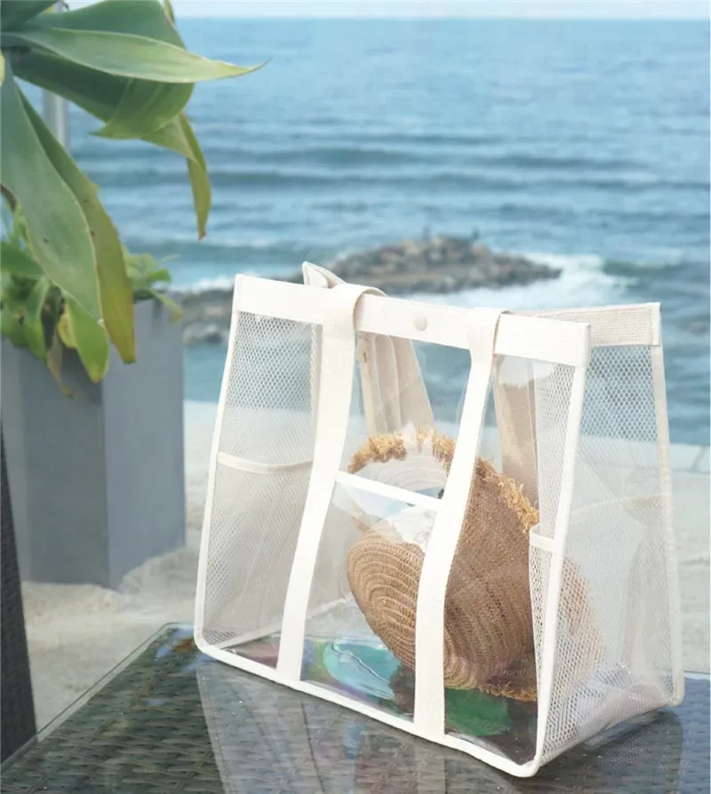 1 Pc Ins Korea Beach Bag Clear PVC Waterproof Bag Travel Large Capacity Mommy Bag Swim Bag Toy Storage Bag Toy Storage