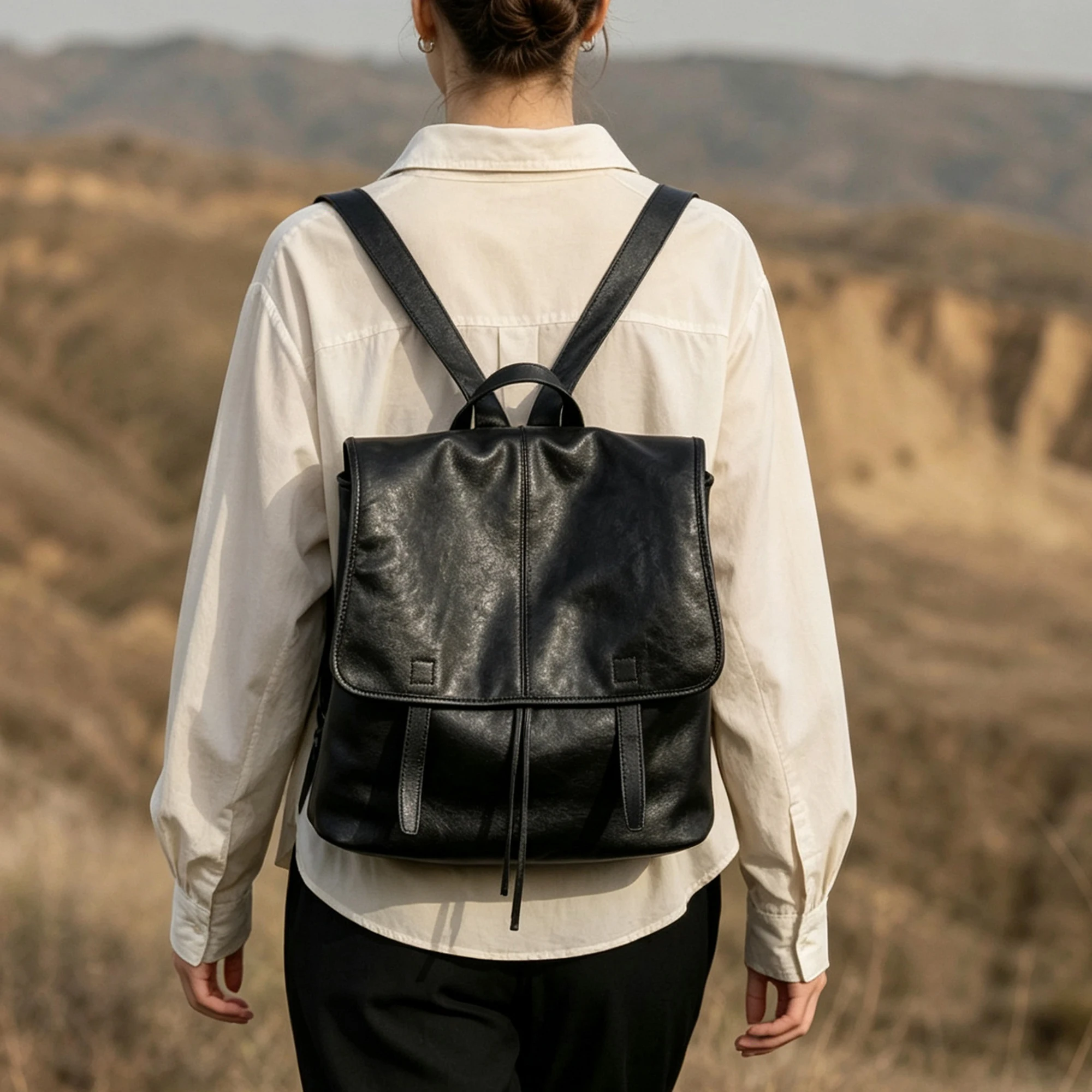 CKKUI Women's Backpack Vegetable-Tanned Sheepskin Large Capacity Handbag for Work Work Commuter Shopping Fashion High Quality