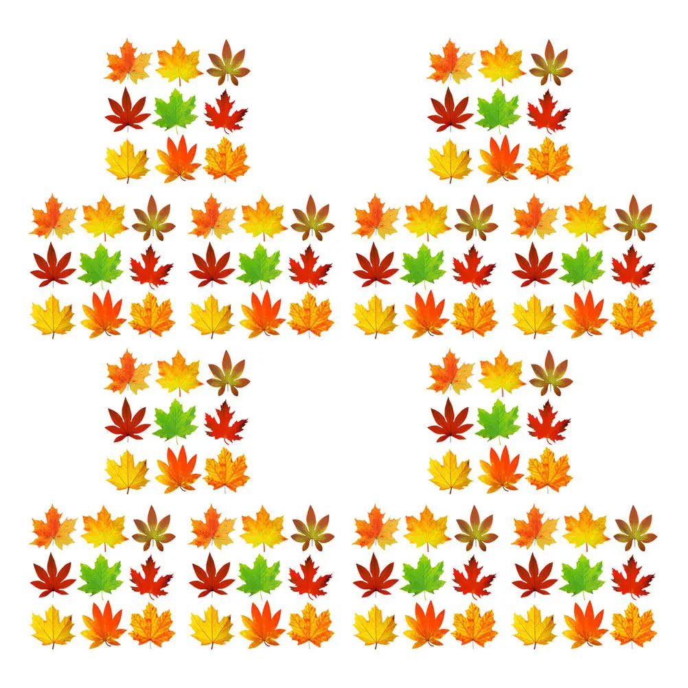 

270pcs Decorative Maple Leaves Fall Leaf Cut Outs For Thanksgiving Autumn Party School Classroom Bulletin Board Orange Faux Fall