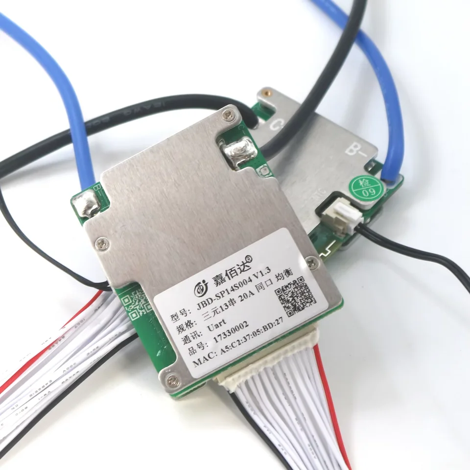 BMS inteligente JBD incorporado BT 7S a 14S 13S 48V placa de protección de equilibrio para batería de litio 8S 24V 10S 36V 14S 52V BMS para e-scooter 3