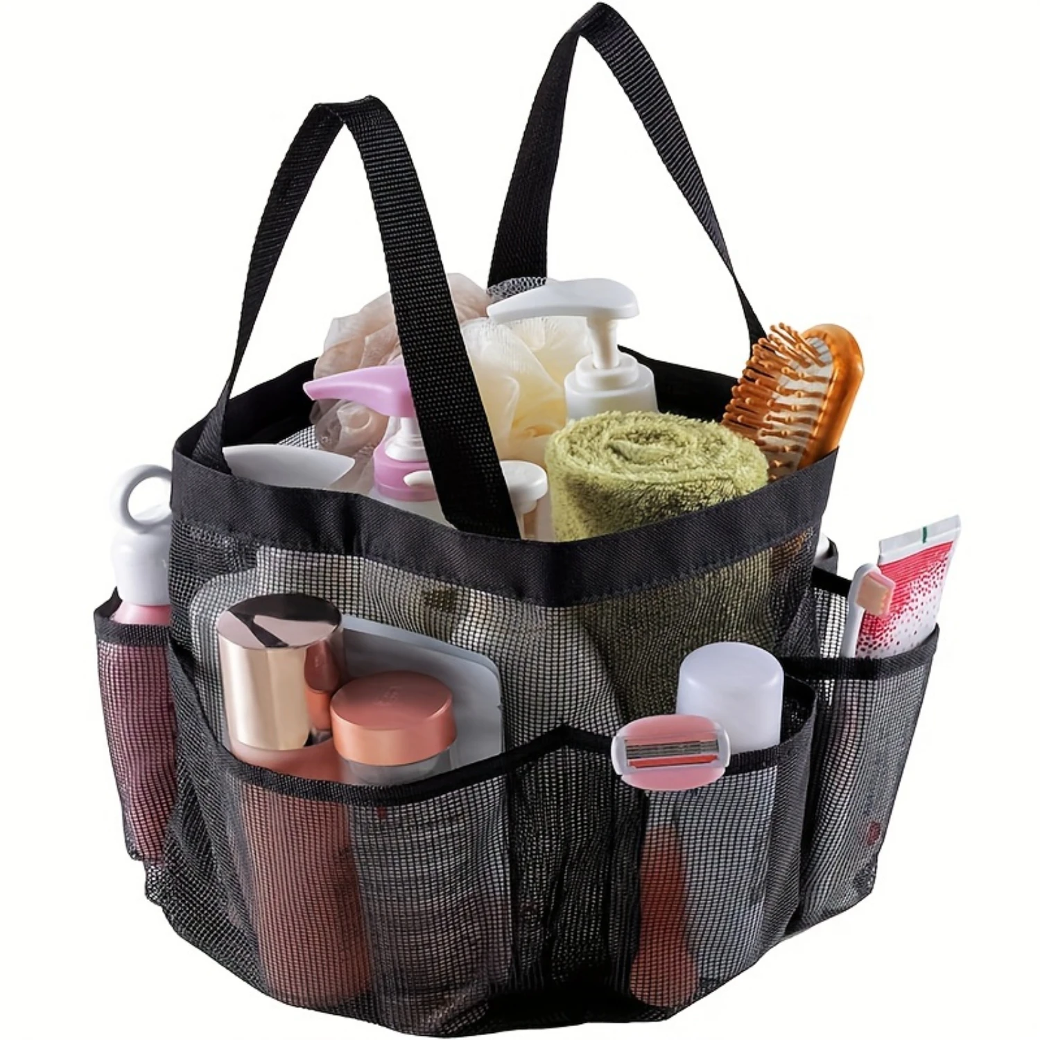 

1 шт. портативная сетчатая корзина для душа, общежитие колледжа, большая вместительная сумка для душа с 8 карманами, быстросохнущая сумка для душа в ванной комнате