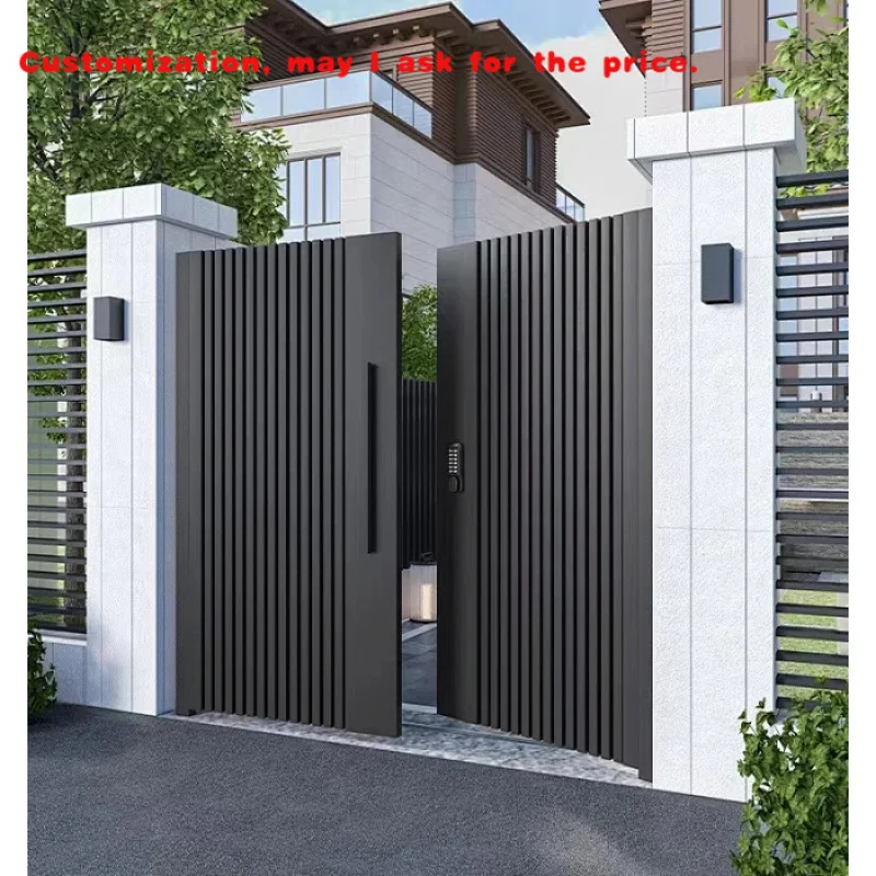 custom.Exterior Door Villas Iron Aluminum Fence Privacy Sliding Swing Gate Home Garden