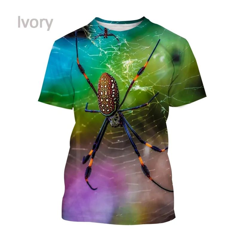 

Fashion Spider Graphics T-shirt Summer Trend Short Sleeve O Neck Insect 3D Printed T Shirt Hip Hop Casual Overiszed Mens Tees