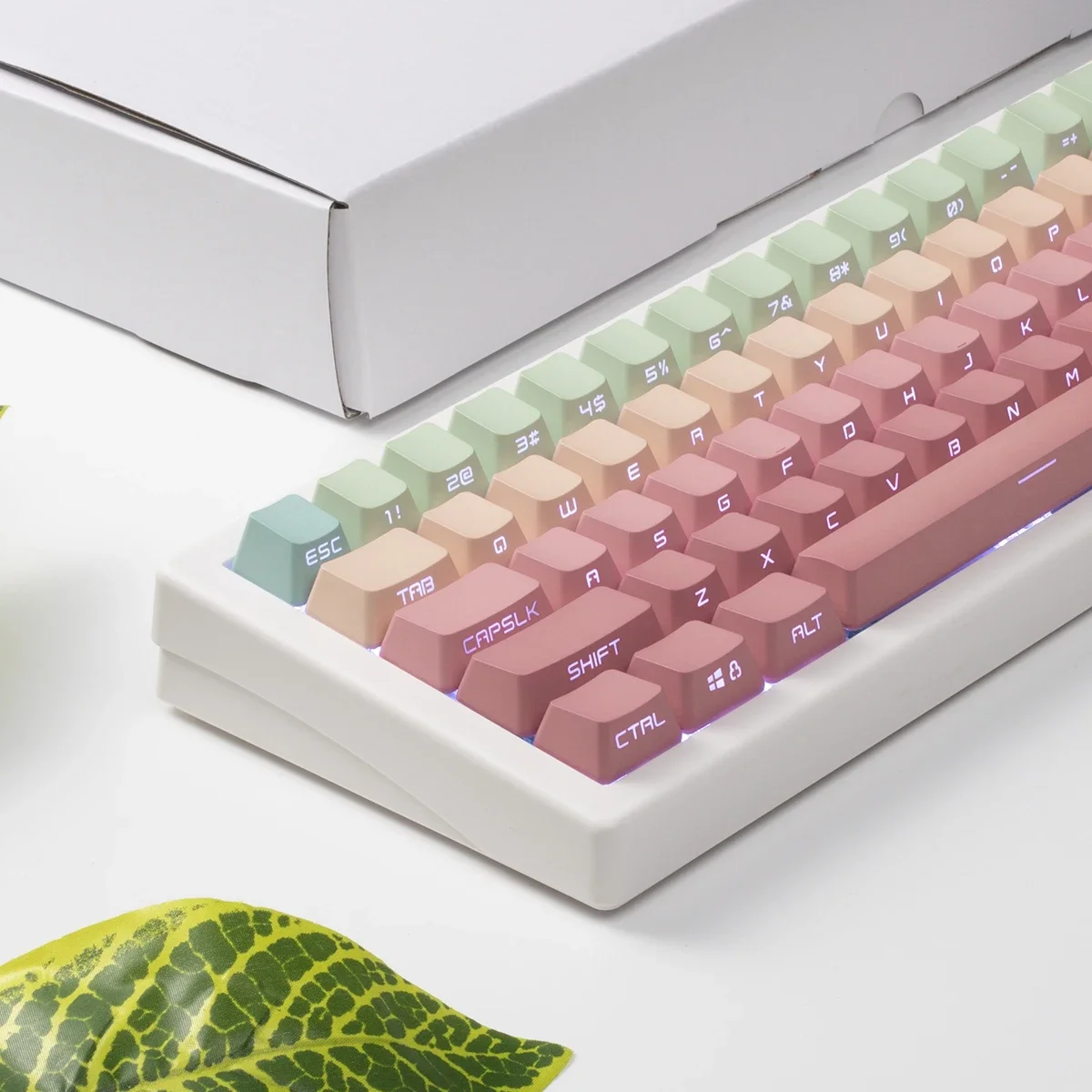 

Engraved keycap PBT material Transparent OEM height DK68/87/61/98/104 mechanical keyboard