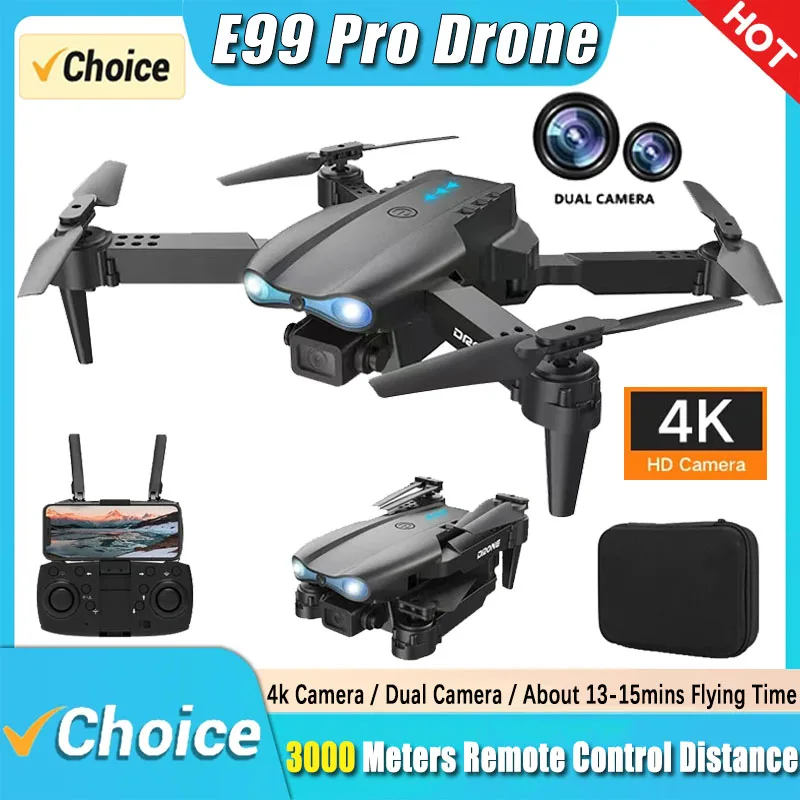 New E99Pro RC Drone 4K Professinal With Wide Angle Dual HD Camera Foldable RC Helicopter 5G WIFI FPV Height Hold Apron Sell